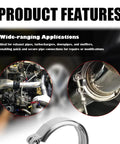 4 Inch V Band Clamp With T Bolt Stainless Steel Exhaust Clamp For Turbo Downpipes And Exhaust Systems in application.
