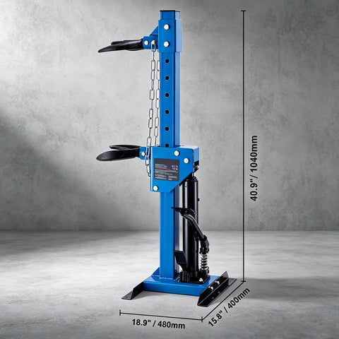 4.5 Ton Hydraulic Strut Spring Compressor with foot operated power, heavy duty coil spring tool for shock absorber removal
