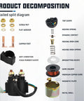 Detailed split diagram of GY6 Starter Solenoid Relay For Chinese 50Cc To 250Cc ATVs Scooters Go Karts Dirt Pit Bikes