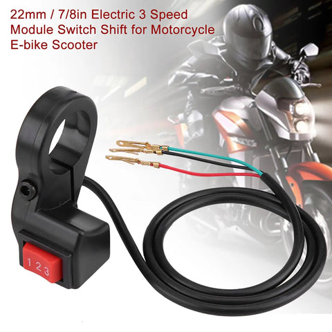 22mm Handlebar Switch Module For Motorcycles, E Bikes, And Scooters Universal 3 Speed Electric Ride Ready Bar Mounted Control Fits 22mm Handlebars Simple Install