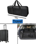 Carrying bag for Two Piece Carbon Fiber Spinning Rod And Reel Combo with 18-inch size for travel convenience in car trunk.