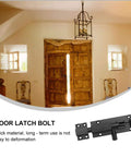 Heavy Duty Adjustable Sliding Latch Lock With Rust Proof Powder Coat Finish For Patio Gates And Yard Security Plus Tough As Nails Aluminum Build And Hella Secure Grip Perfect For Quick Weekend Repairs displayed on a door.