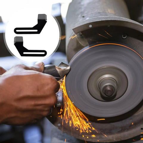 2 Pcs Bench Grinder Protective Tool Rest Set Heavy Duty Carbon Steel Bracket Replacement Backing Plate Washer Pad For 150/200 Type Grinders Black Durable in use on a grinder