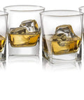 Whiskey Glass Set With Granite Chilling Stones Set Of 4 10 Oz Old Fashioned Rocks Glasses With Whiskey and Ice