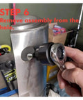 Using 22mm And 20mm Hole Punch Kit With Knockout Die And Punch Set For Metal Cutting on pipe in workshop step 6