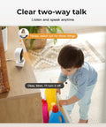 Child interacts with mother through 2K Home Security Cameras For Indoor And Outdoor Monitoring With Phone App, Wired Plug And Play