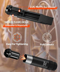 Two Piece Six Spline Lug Nut Socket Set For Quick Install And Easy Removal Of M12x1.25 And M12x1.5 Lug Nuts with Spline Keys