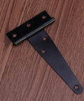 Heavy Duty Iron Black T Shape Door Hinges Set 24 Pieces 4 Inch Gate Hinges With Six Screw Holes Easy Install And Quick Dismantle
