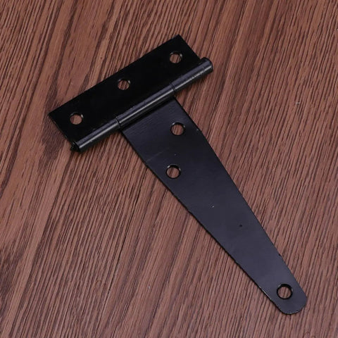 Heavy Duty Iron Black T Shape Door Hinges Set 24 Pieces 4 Inch Gate Hinges With Six Screw Holes Easy Install And Quick Dismantle