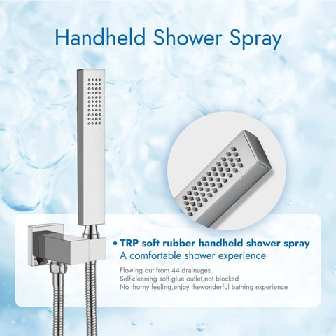 Handheld shower spray for Waterfall Bathtub Faucet Kit Wall Mounted Tub Filler With Handheld Shower Spout Polished Chrome
