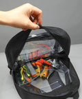 Slick Clear PVC Tool Backpack For Cleanroom Engineers Hauling Laptops And Essential Kits With Cushioned Straps And Reinforced Handles crafted for easy access to tools.