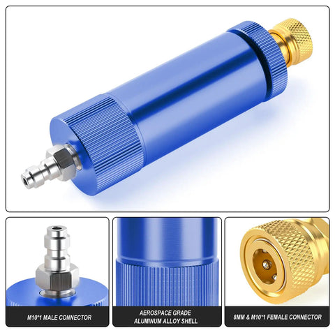 Dope Heavy Duty Water Oil Separator For High Pressure Air Compressors With 30MPa Capacity 8mm M10 Connects Dual Layer Blue