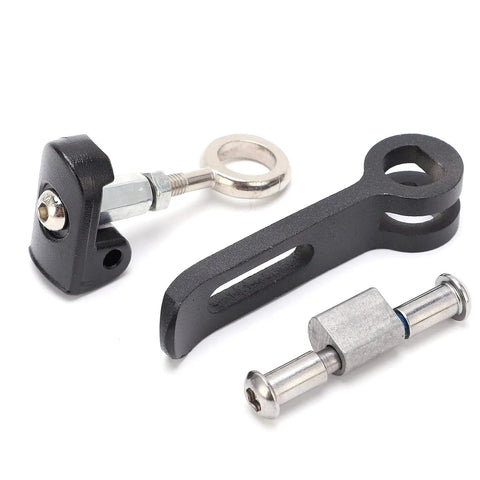 Aluminum Alloy And Stainless Steel Folding Hooks Kit parts for M365 scooter, showing components for smooth folding mechanism.