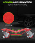 Heavy Duty Carbon Steel Tire Wheel Dollies Set Of 4 Car Movers With Anti Skid Plate And 360 Degree Rotating Wheels 16 By 13 Inches Red Each Supports Up To 1500 Lbs
