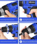 Step-by-step guide to using 20V Cordless Drill Kit With Battery And Charger All In One Set 30 Nm Torque 21 Plus 1 Clutch.