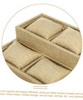 Slick Linen Watch Organizer Tray With Nine Generous Grids For Snagging And Showcasing Your Favorite Timepieces Plus Luxury Jewelry Collection Top Shelf Desk Storage Solution with khaki linen compartments.