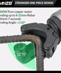 Heavy Duty 1800W Electric Hydraulic Rebar Bender Machine For #8-25mm Rods showing bending angle above 110 degrees with rebar.