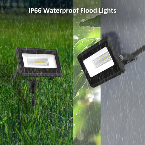 RGB LED Flood Light Kit With Remote For Outdoors, Color Changing Landscape Lighting, Color Flowing Effects, 2700K Warm White, IP66 Weatherproof 40W RGBW Uplighting For Garden, Yard, House Exterior, Daisy Chain Ready