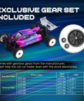 Speck B Elite Brushless 1 By 24 2WD Mini RC Car RTR Buggy in razor magenta with exclusive gearbox set details