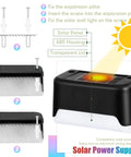 36 Pack Wireless Solar Deck Lights Outdoor Waterproof Step Lights installation guide showing solar panel and ABS housing