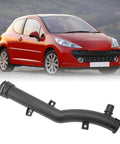 Coolant Hose Replacement 1351VF Engine Radiator Flange Pipe visible with red car background