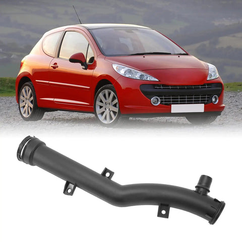 Coolant Hose Replacement 1351VF Engine Radiator Flange Pipe visible with red car background