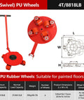 Heavy Duty Universal Machine Mover Dolly With 360 Degree Swivel Wheels And Sturdy Handle for Moving Heavy Equipment in Factory or Warehouse Setting with PU Casters.