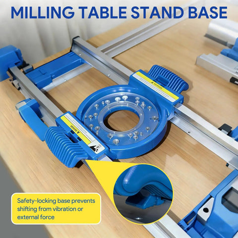 Pro Grade 50 Inch Benchtop Board Slab Flattening Jig With Adjustable Router Sled on milling table stand base