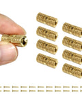 8 Piece Brass Barrel Hidden Hinges For Cabinets And Jewelry Boxes 8mm 180 Degree Concealed Hinge Hardware shown with screws