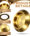 Round Glass Sliding Door Handles Set In 304 Stainless Steel Back To Back For Shower Balcony Office And Cabinet Doors With Adhesive Stickers Gold Finish Easy Install No Drill, 58x40mm