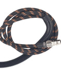 Heavy Duty Air Micro Die Grinder Kit With Rotary Switch Whips Up To 23500 Rpm flexible air hose with black and orange design.