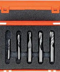 Pro Grade Upcut Solid Carbide Spiral Bit Set 1/4 To 1/2 Inch Shanks, 5 Piece Right Hand Cutters For Wood Plywood Laminates MDF Plastic