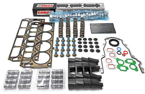 High Octane Chevy LS Camshaft Rebuild Kit For 4 8 5 3 And 5 7 Liter V8 Engines, complete with gaskets, cam, springs, and pushrods.