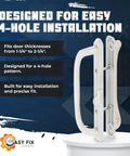 10 Inch White Sliding Patio Glass Offset Pull Handle Set Replacement Non Keyed Handle Fits 3 15/16 Inch Hole Spacing And 1 1/4 To 2 1/4 Inch Door Thickness With Four Hole Pattern Escutcheon Plate For Repair And Replacement Hardware