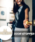 Fluffy White Door Stopper For Home And Office Soft Durable Wall Protector That Prevents Finger Pinching Noise Free