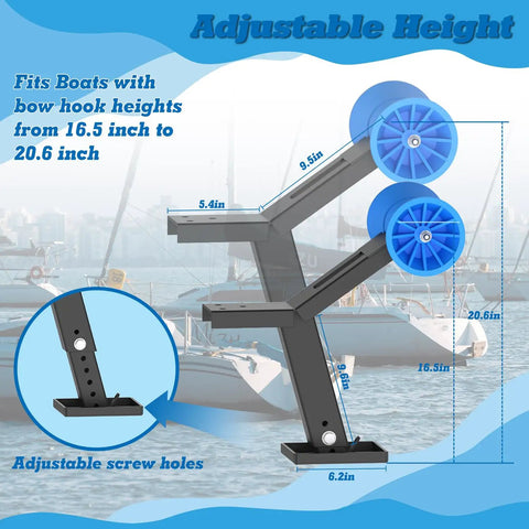 Boat Trailer Winch Post With Bow Stop Roller, 1200 Lb Winch Included, Heavy Duty Adjustable Up Down Stand For Stable Secure Boat Hauls, Marine Trailer Accessory For Easy Load And Safe Tie Down Built Tough. Adjustable height 16.5-20.6 in.