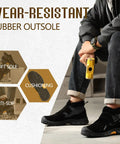 Men's Slip On Steel Toe Welding Work Boots With Hook And Loop Closure Rugged High Top Safety Boots For Welders in use.