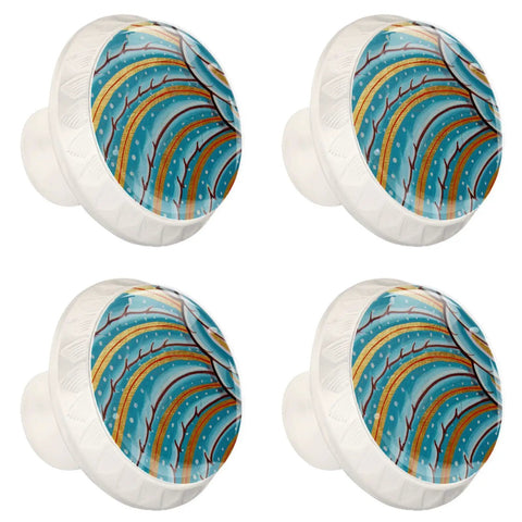 4 Pieces Round Cabinet Door Knobs With Screws Kit For Kitchen Bathroom Bedroom Drawers And Doors, No-Fuss Quick Install