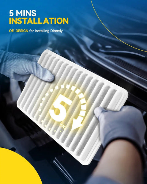 Engine Air Filter For Toyota Camry 2007-2017 And Venza 2009-2016 CA10171 being installed in a car engine bay