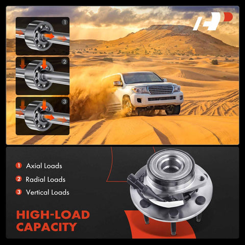 2 Pack Front Wheel Bearing And Hub Assembly For Ford F-150 And F-250 7-Lug ABS 4WD 1997-2004 Heavy Duty Roller Bearing