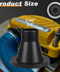 Heavy Duty Magnetic Dust Collection Coupler With Steel Ring No Sweat Quick Connect Adapter For 2.5 Inch Shop Hoses product size showing 2.45 inch and 2.2 inch dimensions.
