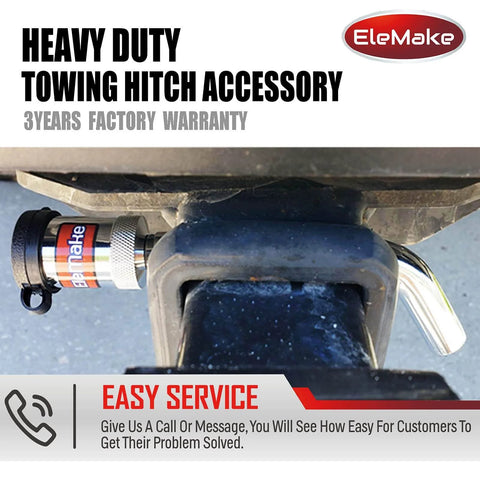 Beefed Up Heavy Duty Trailer Hitch Lock With Brass Core Pin One Half Inch And Five Eighths Inch Extra Long Three Inch And Three And A Half Inch For Class One To Five Tow Receivers Keeps Your Trailer Boat Or RV Secure installed on hitch