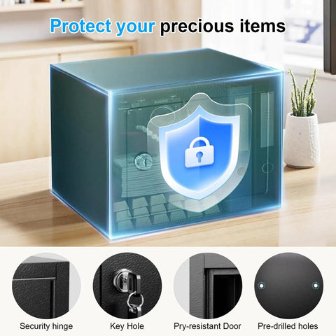 Compact 1.8 Cubic Fireproof Safe For Home Use With Digital Keypad And Waterproof Design, Easy To Hide In Drawer Or Closet