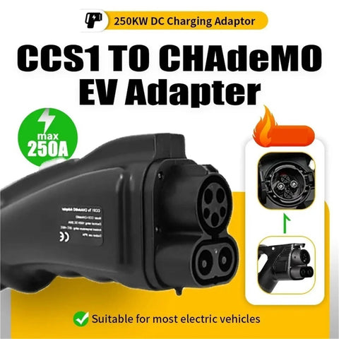 Top Notch Dc Fast Charging Adapter Quickly Plugs Ccs1 Stations Into Your Chademo Rig With Rock Solid Safety Guards. 250KW design.