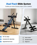Adjustable Dual Track Ab Machine For Home Gym Core Training And Cardio Fat Burn To Sculpt A Slim Waist showing glide system