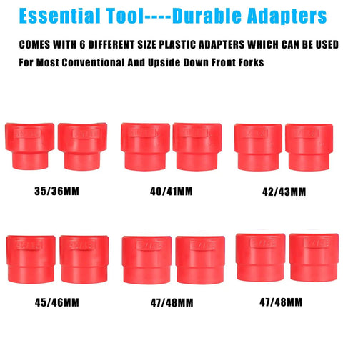 14Pc Fork Seal Driver Tool Kit For Motorcycles And Dirt Bikes 35mm Through 50mm Front Fork Seals 35 36 40 41 42 43 45 46 47 48 49 50mm Adapters