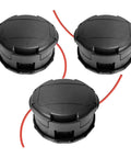 Three Pack Universal String Trimmer Head Fits Echo Speed Feed 400 And More Weed Eater Three And Three Quarter Inch Diameter M10 By 1.25 Bolt For SRM230 SRM225 SRM210 PAS210 PAS230 PAS260 Shindaiwa T195S T220 T222 T230 T231 Straight Shaft