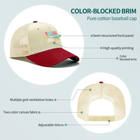 Breathable Women's Outdoor Trucker Hat With Adjustable Strap Lightweight Mesh Crown All Day Comfort For Sun Hiking And Street Style