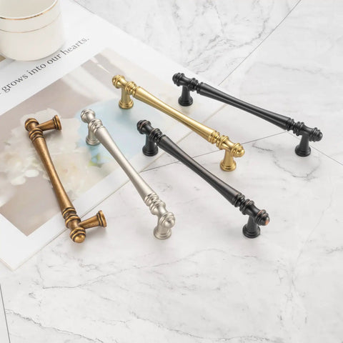 Antique Brass Cabinet Pulls 5 Inch Center To Center Spacing 25 Pack Old School Classic Kitchen Cupboard Handles in multiple finishes