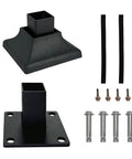 Heavy Duty Steel Fence Base Flange Kit For 2 Inch Square Posts Complete Set With Base Interlocking Cover Built To Last